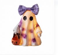 Nouveauté Halloween, ornement fantôme mignon et créatif en acier inoxydable, alimenté par piles, artisanat, décoration intérieure pour la maison