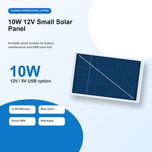 Factory Wholesale 10W 12V Small Mono Silicon Solar Panel 12V / <b>5V</b> USB Option PV Module OEM Custom 13-20% Efficiency Outdoor - Product Image 4
