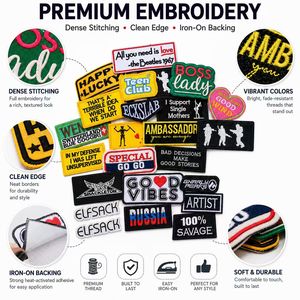 Wholesale Funny Slogan Quote Boss Lady Good Vibes Artist Savage Mixed Text Iron on Sew Embroidery Patch - Product Image 4
