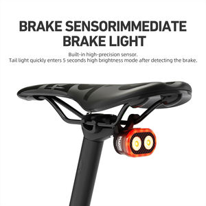 Feu arrière intelligent CY200 pour vélo avec logo personnalisable, détection <span class=keywords><strong>automatique</strong></span> <span class=keywords><strong>de</strong></span> freinage, étanche IPX6, lampe d'avertissement LED pour vélo <span class=keywords><strong>de</strong></span> route 20 - Product Image 5
