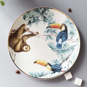 Customized Wholesale <b>8</b> Pcs England Luxury Dining Room Animal Pattern Home Decors Porcelain Dishes and Plates - Product Image 5