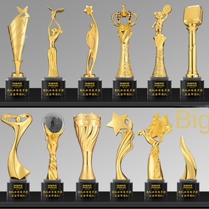 Artificial Crystal Metal for Golden Man <strong>Trophy</strong> Customized New Excellent Staff Annual Meeting Award Retirement <strong>Trophy</strong> - Product Image 3