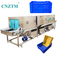 Tunnelmandwasmachine met motor, hoogproductieve reinigingsapparatuur voor voedselverwerking, kratwasmachine