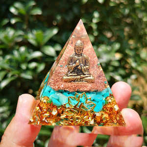 Luxueux nouveau 6 cm petite pyramide décorative Quartz cristal gravier divers motif Cube triangulaire chanceux décoration abondante - Product Image 6