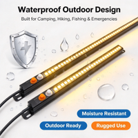 Barre lumineuse LED magnétique bicolore pour camping, lampe à bande LED étanche à intensité variable pour caravane, remorque, camping, extérieur