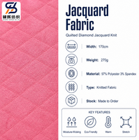 Tissu jacquard texturé 3D en maille 270 g/m² polyester élasthanne extensible pour manteaux et vestes