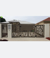 Portes principales pliantes motorisées en métal modernes, designs de haute qualité, portail automatique en aluminium à double battant pour maison, villa