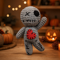 Ensemble de poupées Vaudou au crochet, décorations en peluche pour Halloween et remise de diplôme, style fait main, décorations de fête effrayantes, ornement de chambre gothique, festival