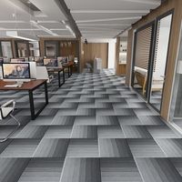 Ubin Karpet Kantor Polipropilena 50x50cm yang Dapat Dilepas, Ubin Karpet Komersial Jacquard Patchwork Cut Pile