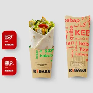 Desechable Sushi Takeout papel caja de embalaje de alimentos caja de entrega de alimentos personalizados para Burritos pollo rollo Burrito Wrap caja de papel