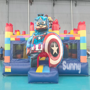 Château gonflable <span class=keywords><strong>Spiderman</strong></span> avec toboggan, combo gonflable super-héros, château gonflable unisexe avec toboggan, structure gonflable Moonwalk - Product Image 2