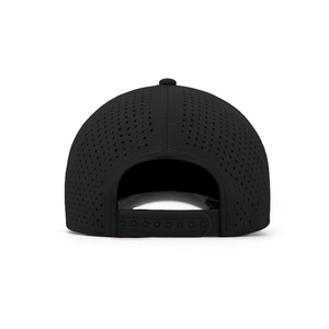 Nueva Gorra de Béisbol Deportiva Personalizada de Popelina Dobby <span class=keywords><strong>en</strong></span> Negro y Rojo, Gorra de Camionero Clásica de Golf con Logotipo de PVC de 5 Paneles, Transpirable e Impermeable - Product Image 5