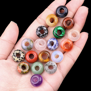 <span class=keywords><strong>Perles</strong></span> rondes <span class=keywords><strong>en</strong></span> agate de cristal naturel <span class=keywords><strong>en</strong></span> vrac, gros trous, 8*14mm, pour la fabrication de bracelets tissés à la main, accessoires de bricolage - Product Image 2