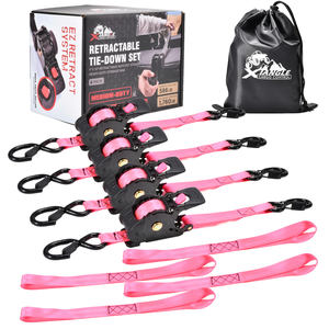 Sangles à cliquet auto-rétractables personnalisées 1''x10ft (lot de 4) (1760lbs) - Sangles d'arrimage auto-rétractables pour bateaux et jet-skis - Product Image 1