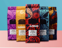Sachets d'emballage personnalisés refermables en plastique et aluminium pour thé, 150g 250g, pochette à fond plat, valve anti-humidité, pour sushi et sucre