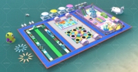 Grand parc aquatique gonflable avec des défis multi-activités et une zone d'activités pour enfants, idéal pour les stations balnéaires lacustres et les loisirs en plein air