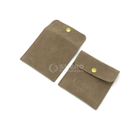 Petites pochettes à bijoux fantaisie, pochette d'emballage à bijoux personnalisée en brun, pochette à bijoux pour bague