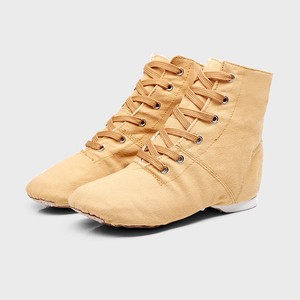 Scarpe da ballo jazz professionali BX04 in tela a collo alto con lacci, scarpe da allenamento per danza classica e folk per ballerini - Product Image 3