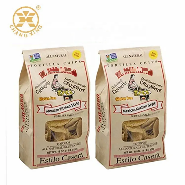 Personalizzato Stampato di Buona A Prova di Umidità Tortilla Chips Sacchetto di Imballaggio Con Finestra Trasparente Pane Borse Della Caramella Del Sacchetto di Imballaggio Biscotto