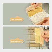 Kit de nettoyage magnétique en bois pour cage à oiseaux avec brosse détachable, outils multifonctionnels et jouet pour oiseaux