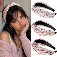 Serre-tête noué imprimé léopard rose, antidérapant, à bord large, accessoire capillaire quotidien tendance pour femmes et filles