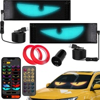 Lot de 2 panneaux LED Devil Eyes pour pare-brise de voiture, 14"x4.3", avec ruban adhésif, étanche, pour berline/SUV/camion, Bluetooth