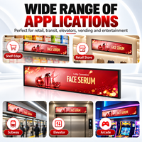 Layar LCD Ultra Wide 28 Inci 1920*540 Tipe Bar Terentang Kecerahan Tinggi LVDS untuk Signage Digital Komersial