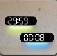 Reloj de Pared Digital Moderno, Funciona con Batería, Números, Temperatura, Fecha, Reloj de Pared LED Digital Grande para el Hogar, Personalizado
