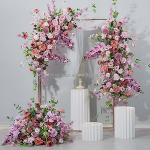 Bán Buôn Màu Tím Sắp Xếp Hoa Thiết Lập Bảng Rose Flower Bóng Nhân Tạo Hàng Đứng Vòm Hoa Cho Đảng Tổ Chức Sự Kiện Trang Trí Nội Thất - Product Image 2