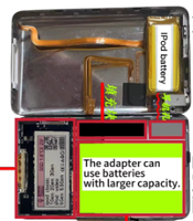 قرص صلب SSD لجهاز آيبود كلاسيك فيديو، ترقية القرص الصلب، تغيير مزدوج للبطارية الكبيرة، سعات 64 جيجابايت و128 جيجابايت و256 جيجابايت و512 جيجابايت للهواتف