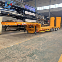 Maßgefertigter 4-Achs-Schwerlast-Tieflader-Sattelanhänger mit Hydraulischer Klapprampe für Bagger und Bergbauausrüstung