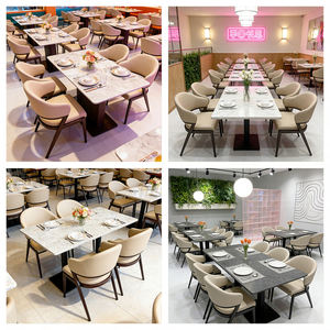 Kursi Makan Komersial Mewah <span class=keywords><strong>Modern</strong></span> Italia Kontemporer untuk Restoran Supermarket Ruang Tamu Kulit PU Tahan Air - Product Image 2