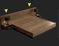 Lit de rangement minimaliste moderne nordique Lit en dalle de Tatami japonais Lit double 1.8m 1.5m