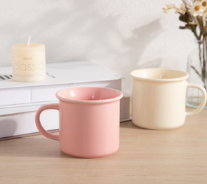 Taza de Café de Gres con Borde Enrollado en Tonos Pastel, Logotipo Personalizado, Regalo Promocional, Venta al por Mayor para Supermercados, Novedad 2026 - Product Image 1