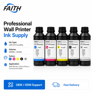 Encre UV <span class=keywords><strong>Faith</strong></span> 500ml 5 couleurs pour impression 3D murale et au sol, compatible avec les imprimantes Epson Dx7 Dx10 XP600 TX800 I3200 I1600 pour machines d'impression murale - Product Image 4