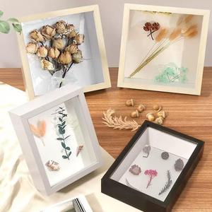 Custom HIGH-End Eco-Friendly 3D UV <strong>Printing</strong> Deep Shadow Box <strong>Frames</strong> <strong>with</strong> Glass Art Dried Flower Leaves MDF Square Wholesale - Product Image 2