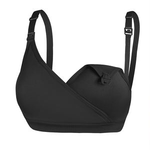 <span class=keywords><strong>Sujetador</strong></span> de <span class=keywords><strong>lactancia</strong></span> cómodo para mujeres embarazadas, sin cables, patrón sólido sin costuras, cruce durante la <span class=keywords><strong>lactancia</strong></span>, ropa interior de punto - Product Image 6