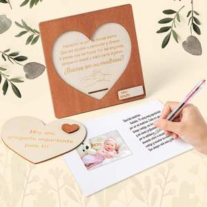 Sculpture de <span class=keywords><strong>famille</strong></span> gravée à la main pour la fête des mères anniversaire cadeau Photo de bureau cartes d'annonce en bois écologiques cadre Photo - Product Image 5