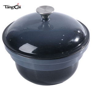 Grande <span class=keywords><strong>cocotte</strong></span> en <span class=keywords><strong>fonte</strong></span> émaillée, style japonais, dégradé gris, avec couvercle, ustensile de cuisson antiadhésif pour riz moelleux et braisage - Product Image 2