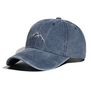 Cappello da Baseball in Cotone Lavato con Ricamo Mountain Line, Visiera Curva, Regolabile, Stile Vintage per Attività all'Aperto - Product Image 6