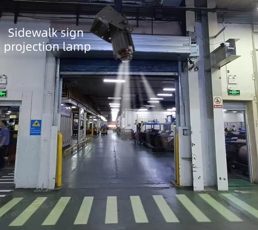 200W IP65 Industrial Warehouse Warning Signs Projection Light Custom Warning Patterns Sidewalk Spotlights Zebra Crossings Gobo