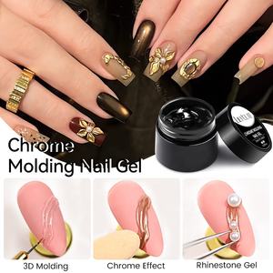 LILYCUTE 7ml <span class=keywords><strong>Vernis</strong></span> à ongles semi-solide personnalisé en métal <span class=keywords><strong>effet</strong></span> <span class=keywords><strong>miroir</strong></span> Soak Off UV LED Nail Art Gel de moulage 3D pour ongles - Product Image 2