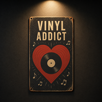 Plaque Murale Métallique Vintage Rétro en Aluminium, Décoration Murale Rectangulaire Imprimée Effet Vieilli pour Bar, Plaque Métallique Musicale