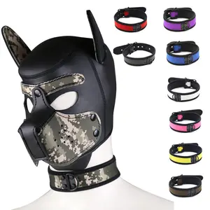 Eğlenceli seks oyunları oyuncak seks esaret büyük köpek başkanı Hood erkekler ve kadınlar için seks kulübü parti Dogmask Hood ile boyunluk tasma