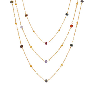 Collier ras du cou minimaliste en pierres naturelles de 2 mm pour femme, plaqué <span class=keywords><strong>or</strong></span> 18 carats, en acier inoxydable, avec pierres précieuses facettées, résistant au ternissement - Product Image 4