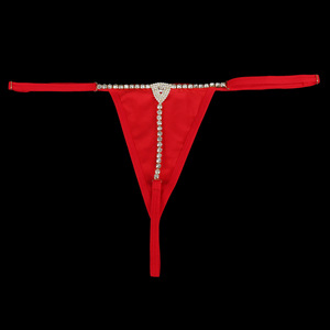 Sexy Dessous Damen Offene Alltags-Tangas G-String Kristall-Diamant-Bikini Unterwäsche Maßgefertigte Tangas mit Anhängern - Product Image 4