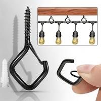 Crochets carrés M5 en fer zingué avec verrous de sécurité - Crochets de type Q (mesure en pouces) noirs pour paniers suspendus, carillons éoliens, mangeoires à oiseaux