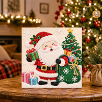 Kit de Peinture Diamant 5D DIY avec Perles, Collection Noël, Art Mural Perlé 3D, Décoration Intérieure pour Adultes et Enfants