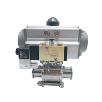 Tri Clamp Stainless Steel Sanitary Price <strong>Best</strong> <strong>Selling</strong> Half Port Three Piece <strong>Ball</strong> <strong>Valve</strong> with Electric Actuator and Solenoid <strong>Valve</strong>
