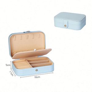 Estuche de Viaje Pequeño de Piel Sintética para Joyas, Doble Capa, Portátil, Mini, para Guardar Aretes y Anillos, para Mujeres y Niñas - Product Image 2